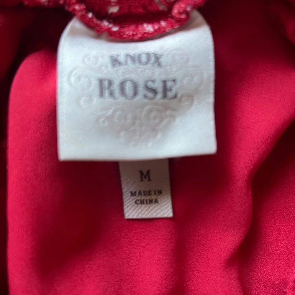 Knox Rose Red Print Shorts Smocked Waist‎ Casual Summer Size M